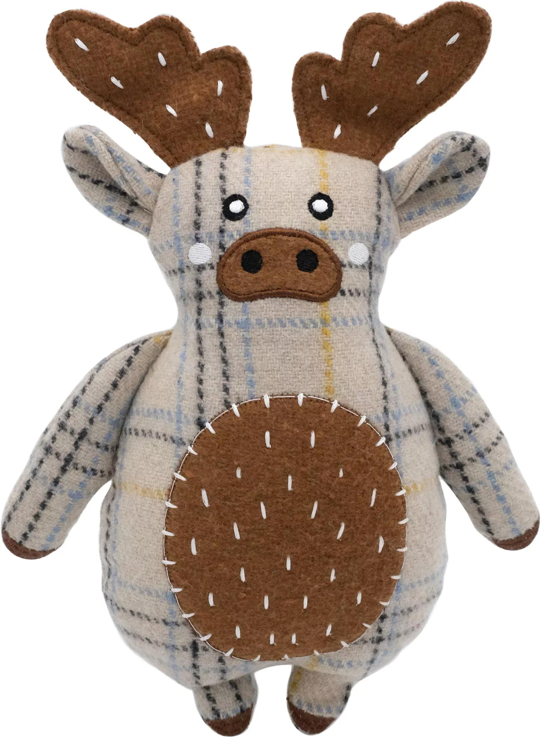 ZippyPaws EcoZippy Cotton Cuddler Moose Dog Toy, Brown