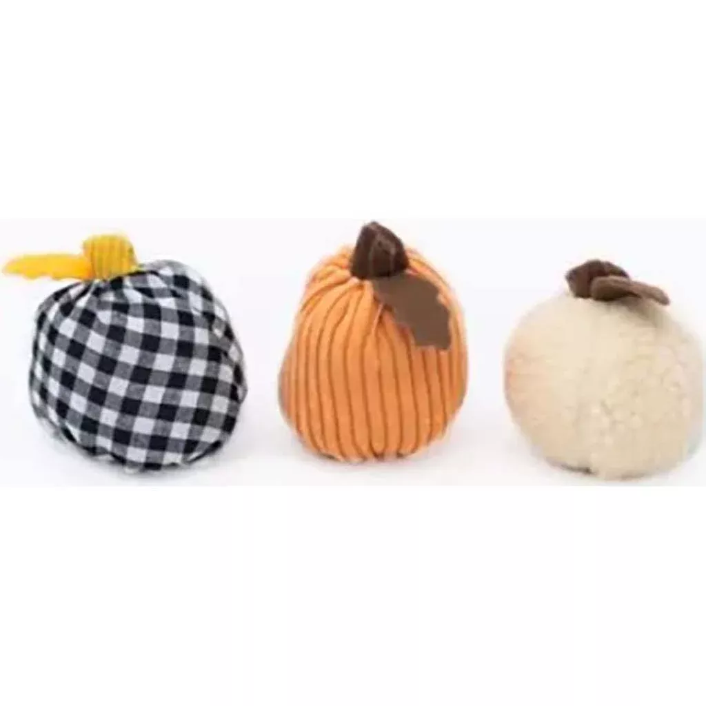 ZippyPaws Fall Harvest Miniz Gourds Dog Toy Small 3-Pack