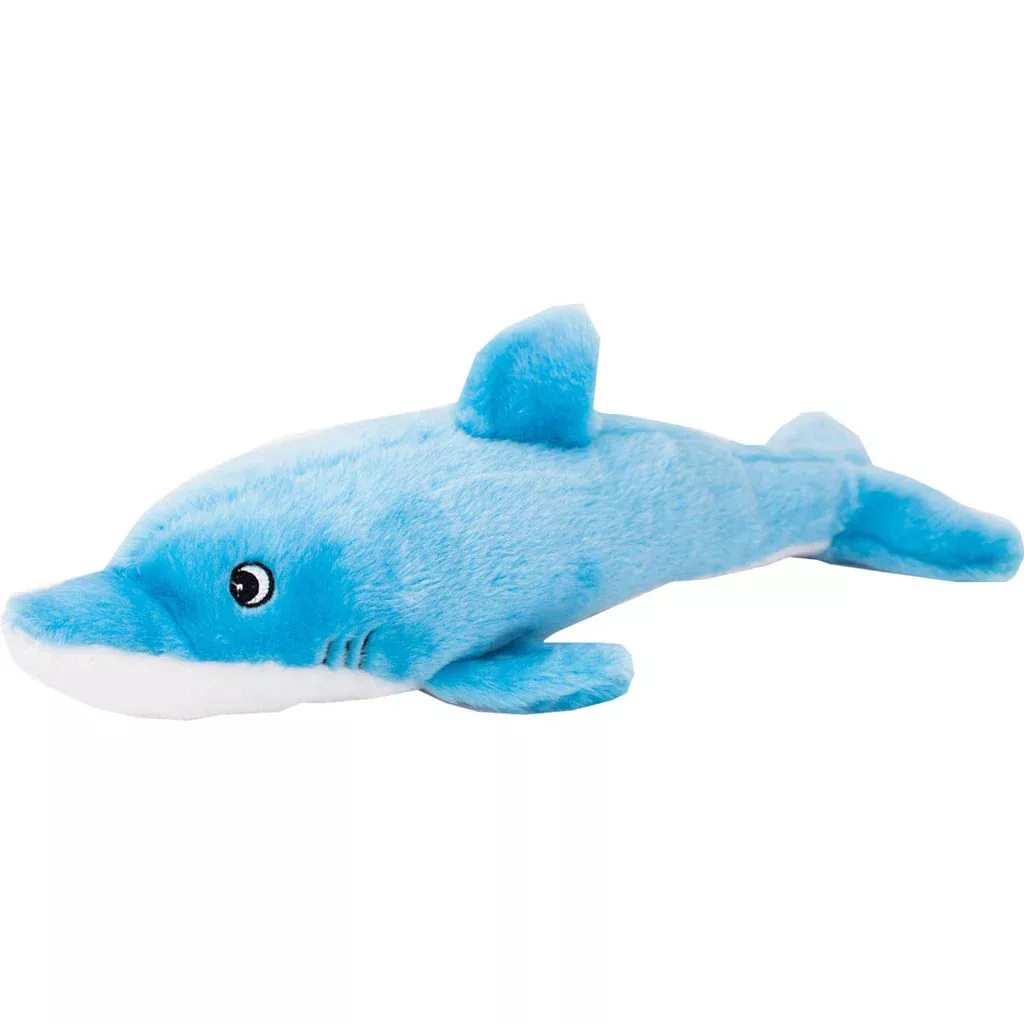 ZippyPaws Jigglerz Dolphin Dog Toy, Large, Gray