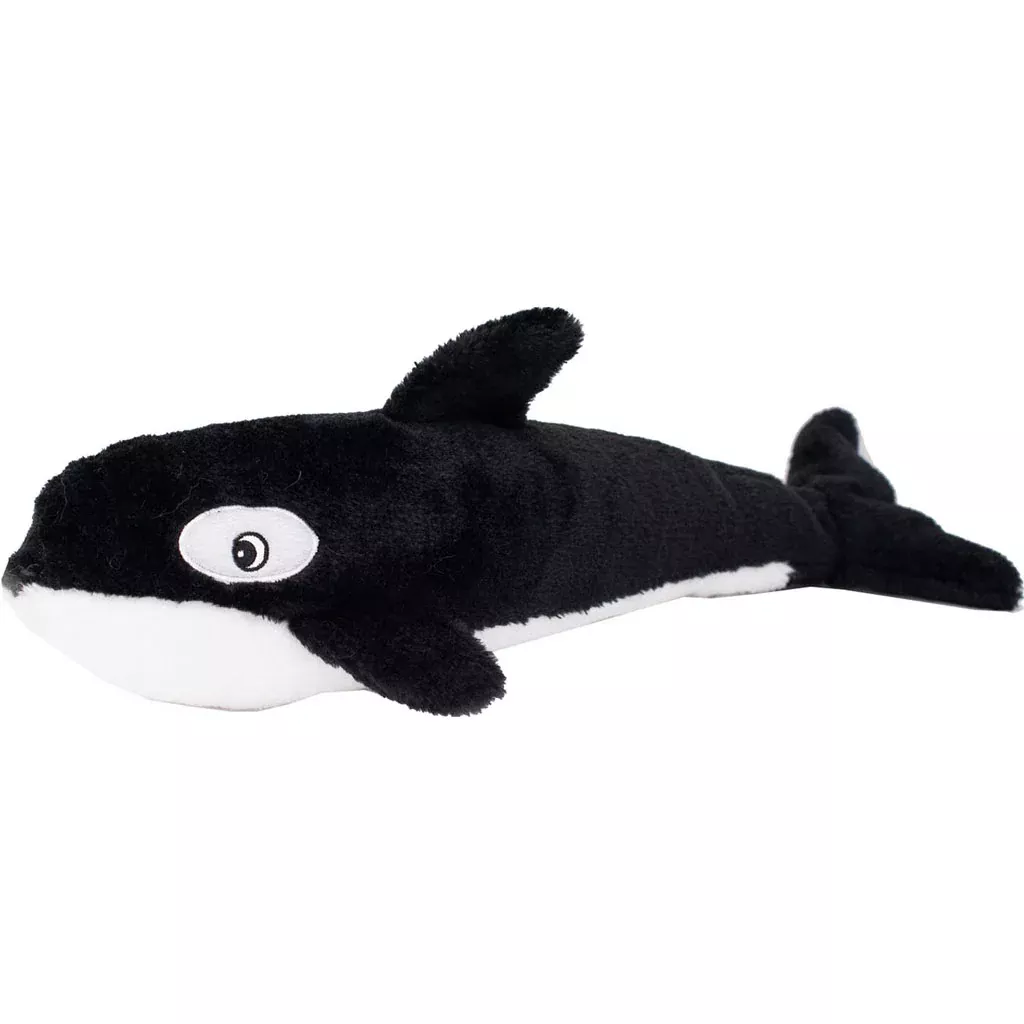 ZippyPaws Jigglerz Killer Whale Dog Toy Black Large
