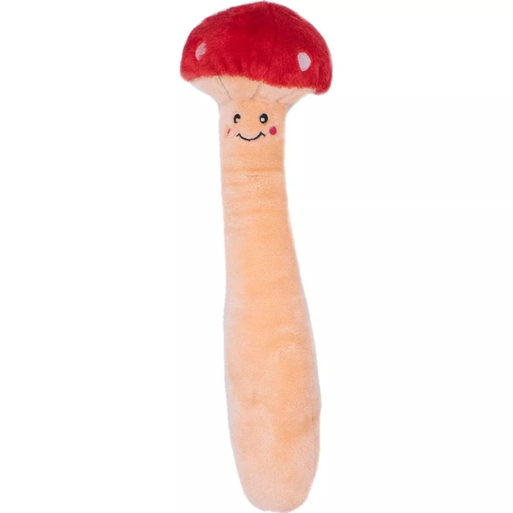 ZippyPaws Jigglerz Mushroom Dog Toy, Red/White, XL