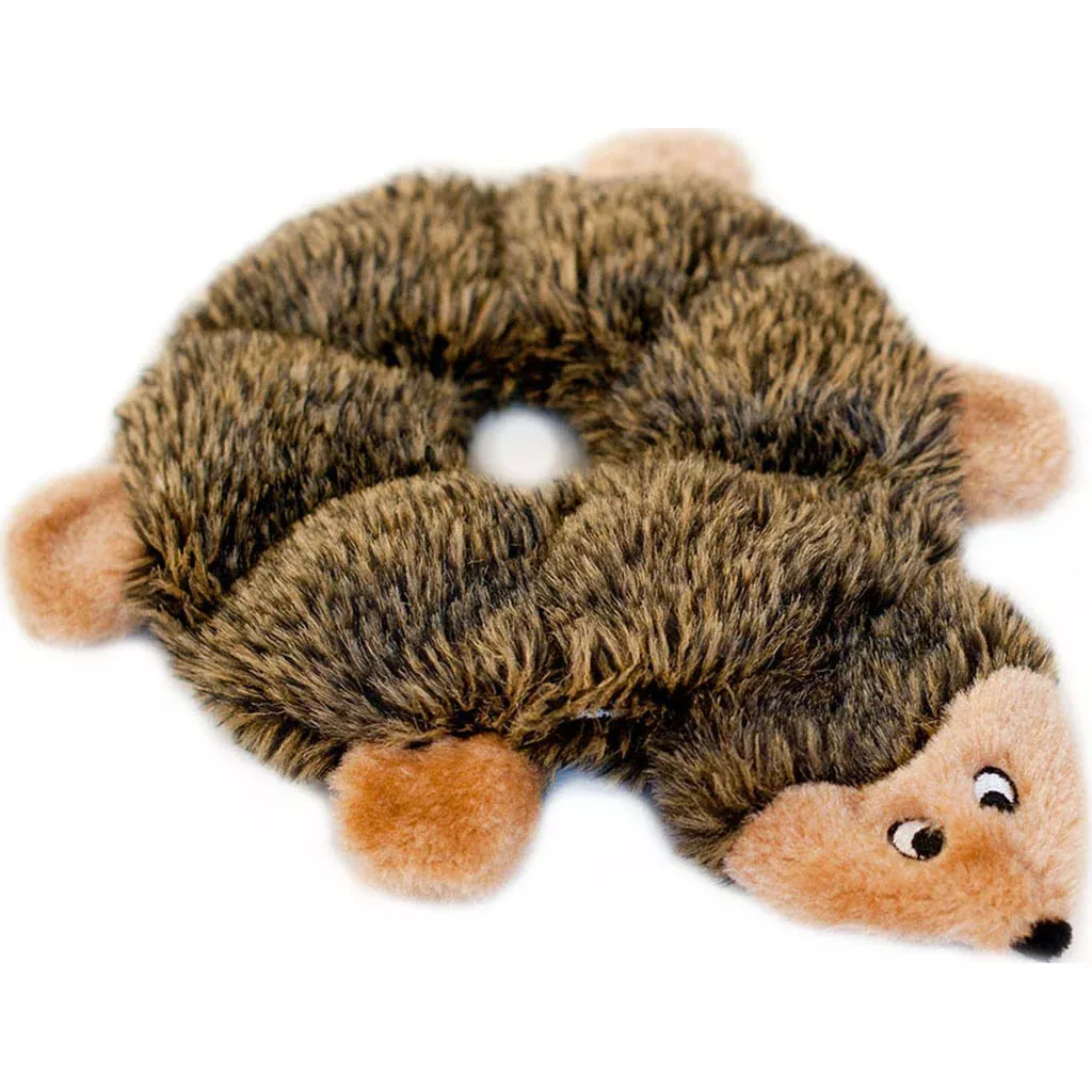 ZippyPaws Loopy Hedgehog Dog Toy, Brown, Large