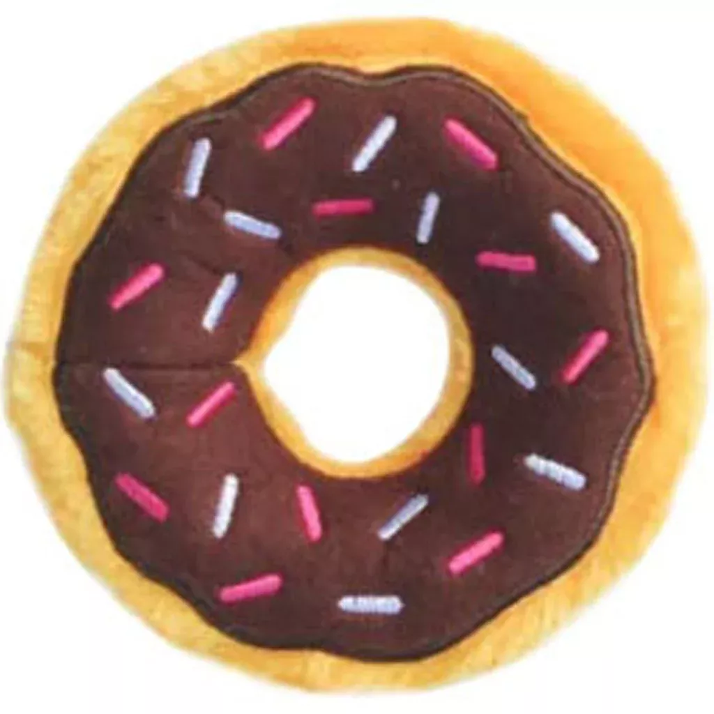 ZippyPaws Mini Donut Chocolate Dog Toy, Small, Brown