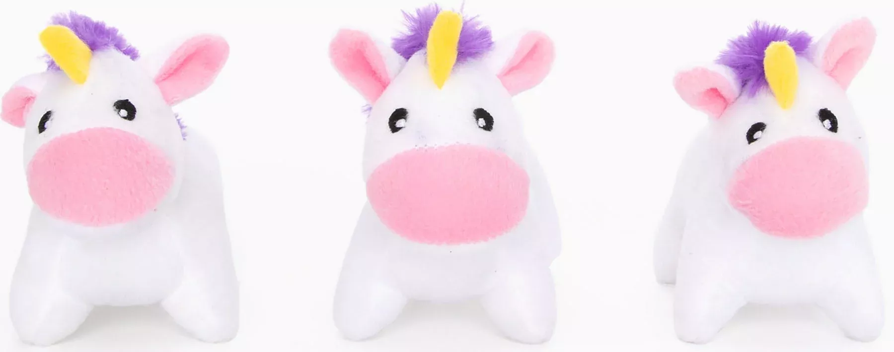 ZippyPaws Miniz Unicorns Dog Toy XS 3 Pack White