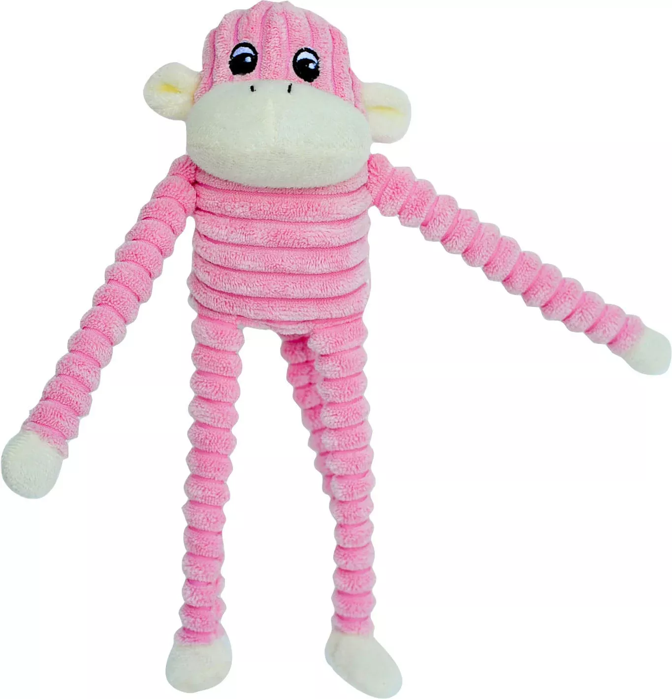 ZippyPaws Plush Spencer the Crinkle Monkey Dog Toy Pink Small
