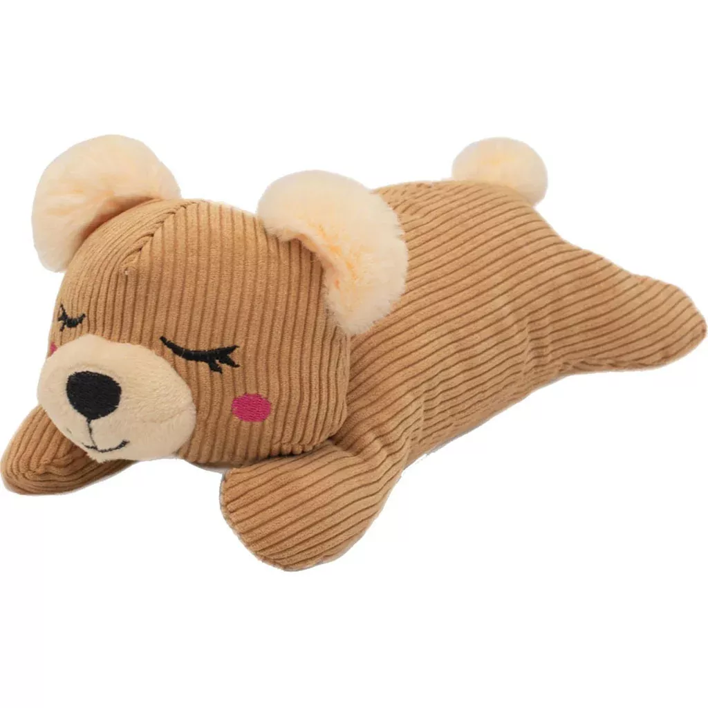 ZippyPaws Snooziez with SHHHQueaker Bear Dog Toy, Medium