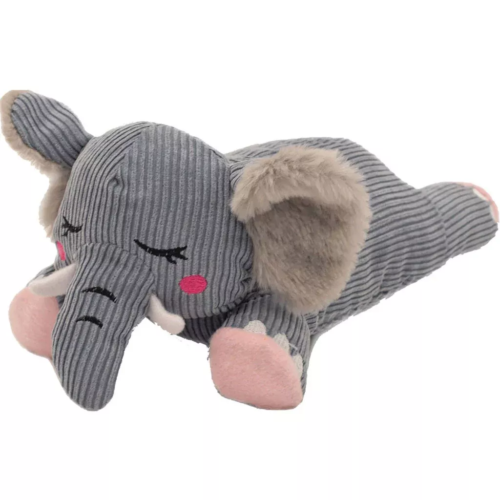 ZippyPaws Snooziez with SHHHQueaker Elephant Dog Toy, Medium