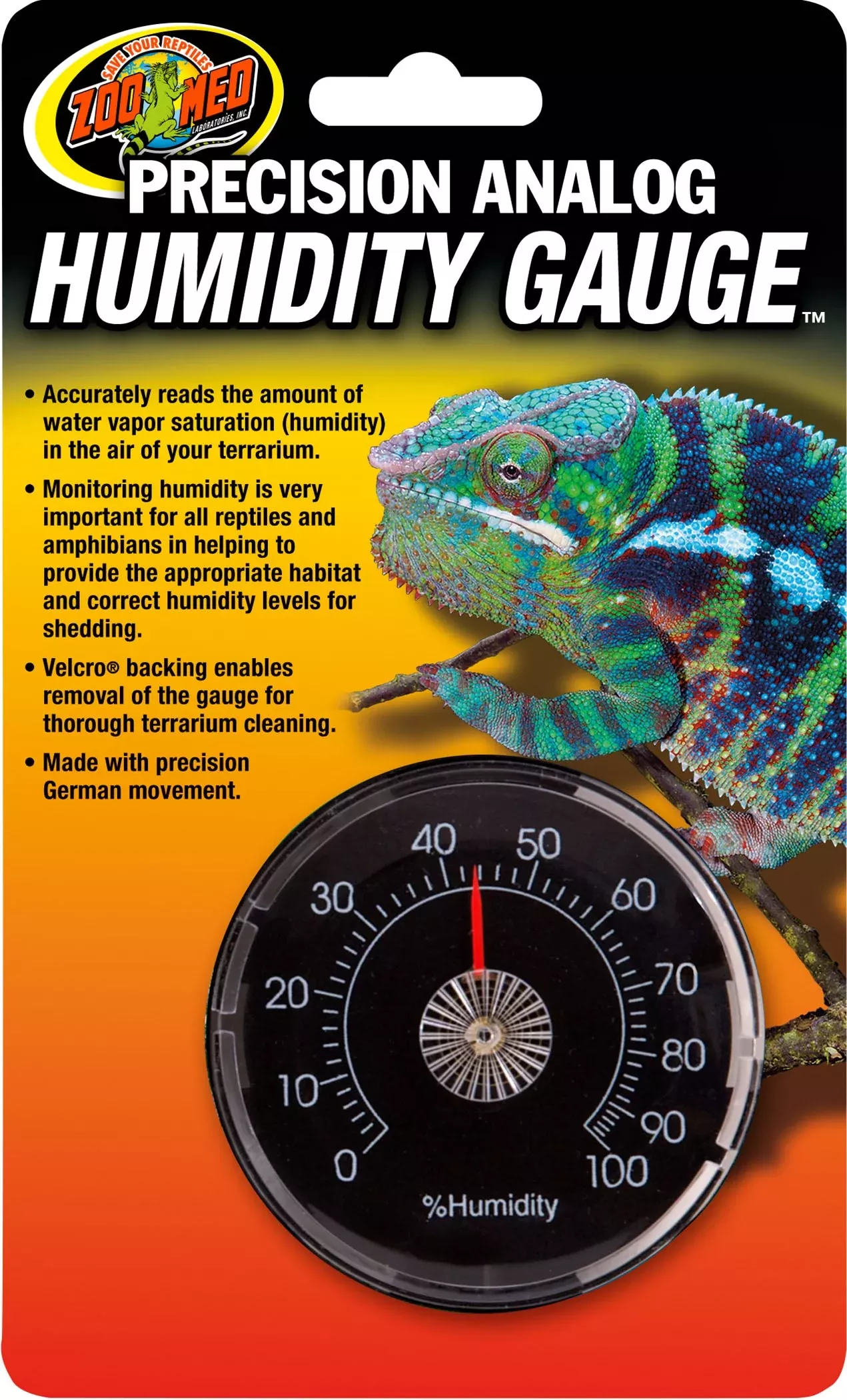 Zoo Med Precision Analog Humidity Gauge, Black