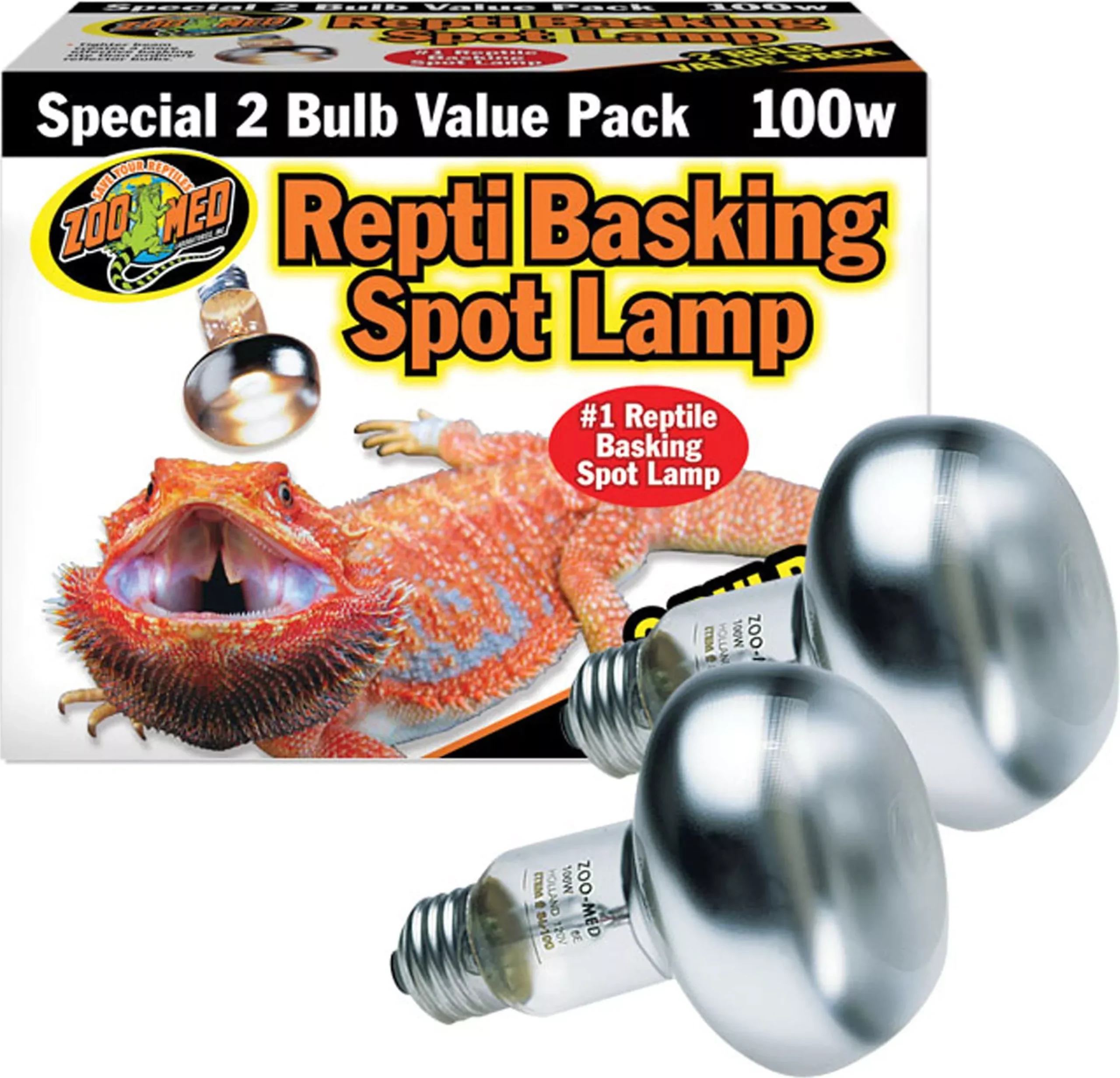 Zoo Med Repti Basking Spot Lamp 100 Watt 2 Pack