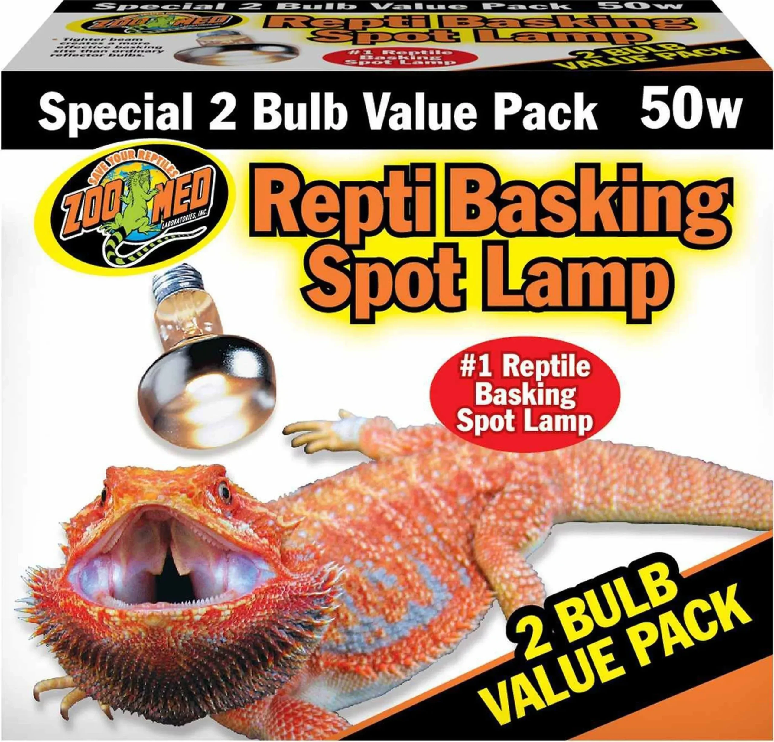 Zoo Med Repti Basking Spot Lamp 50 Watt, 2 Pack