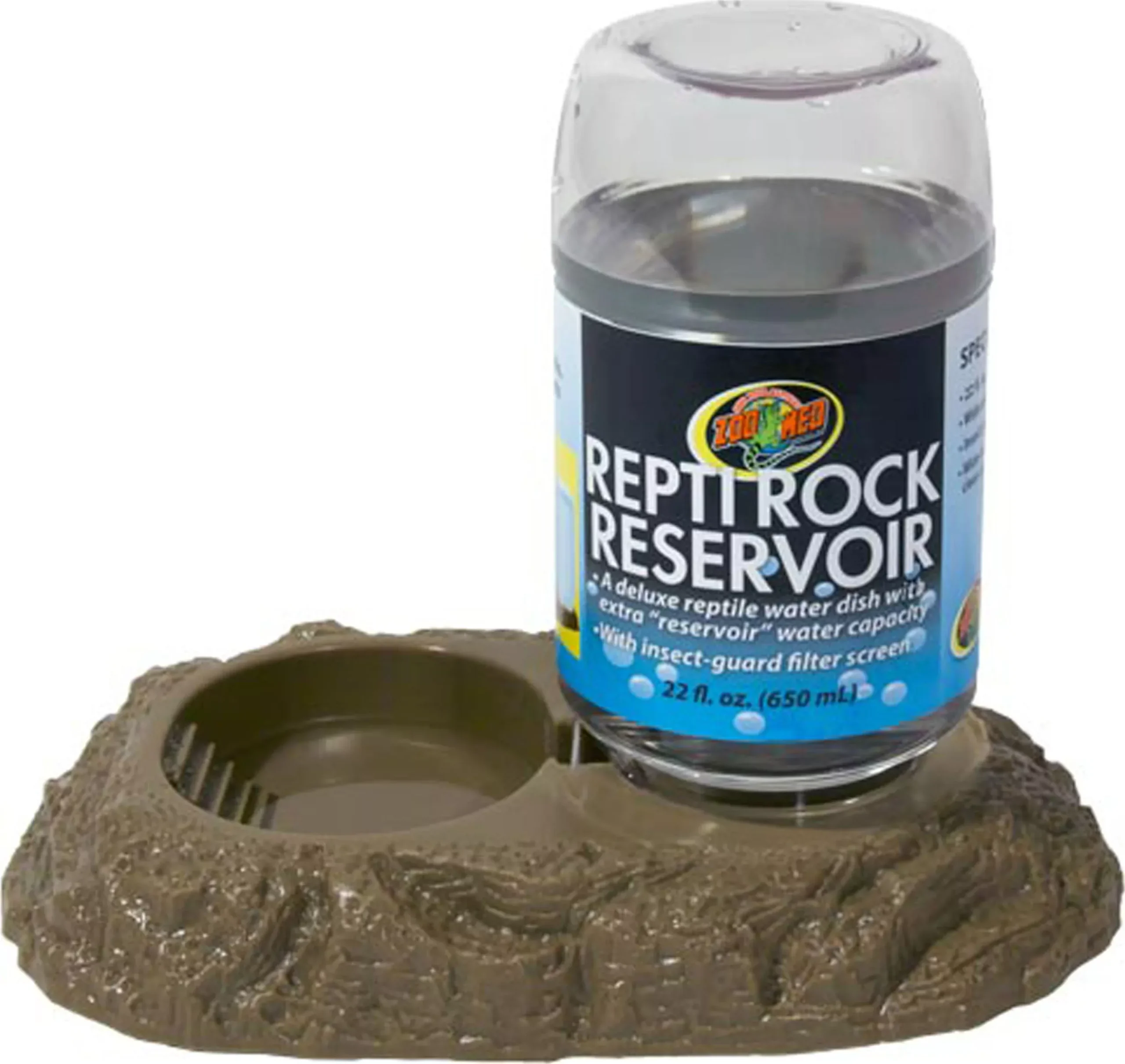 Zoo Med Repti Rock Reservoir, 22 oz, Brown